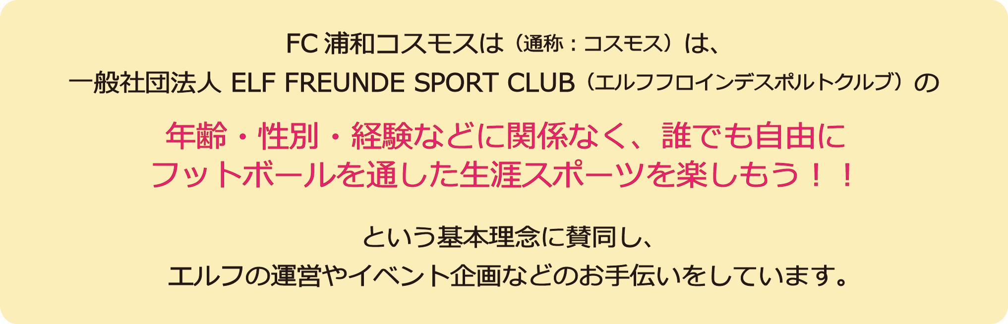 Fc浦和コスモスについて Fc浦和コスモスについて